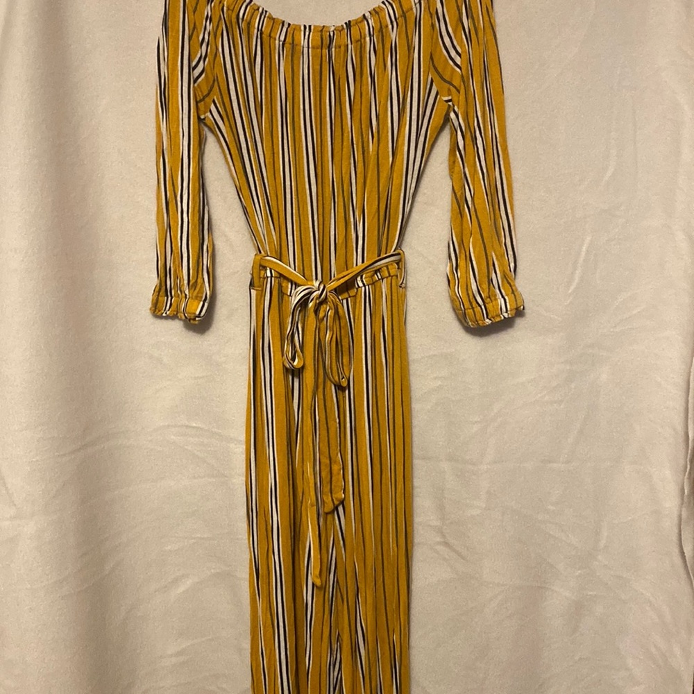 Pink Rose Striped Jumpsuit size Medium